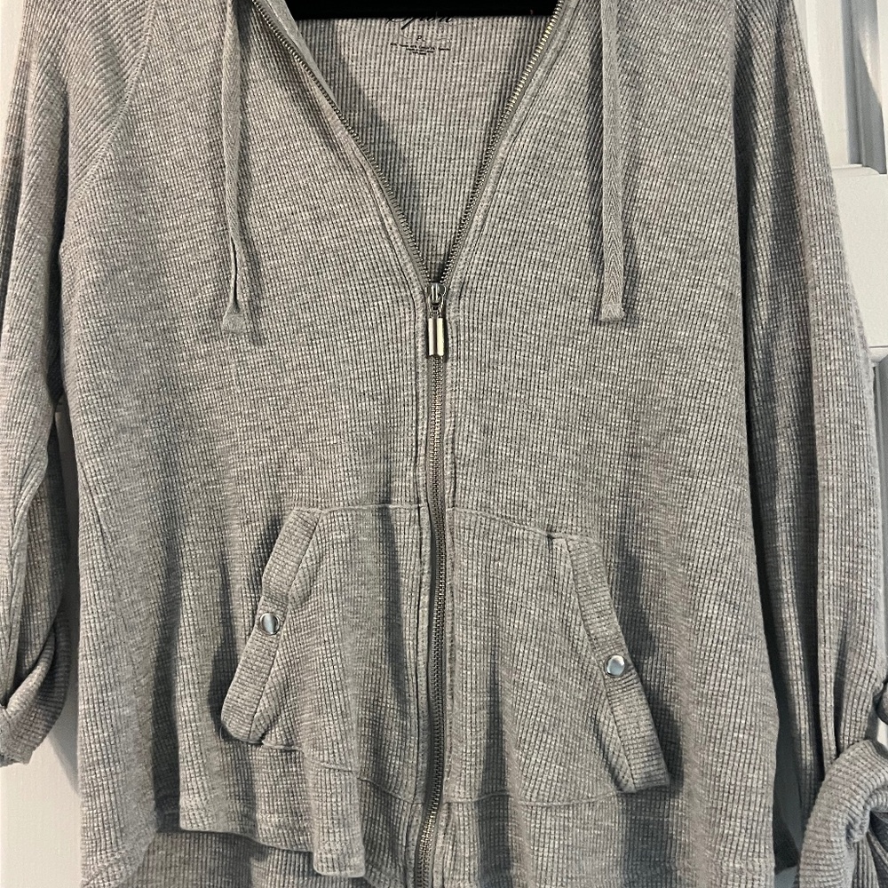 Style and Co sport Petite Large waffle knit hoodie